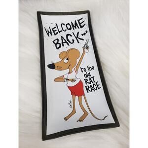 Vintage 60’s Houze Art William Box Trinket Dish Humor Welcome Back Rat Race Mcm